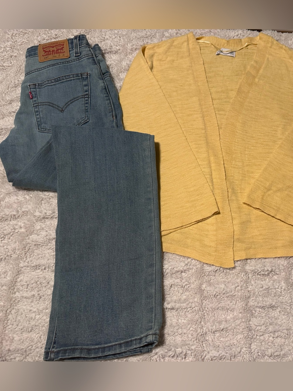croft & barrow Light Yellow Open-Front Women's Cardigan